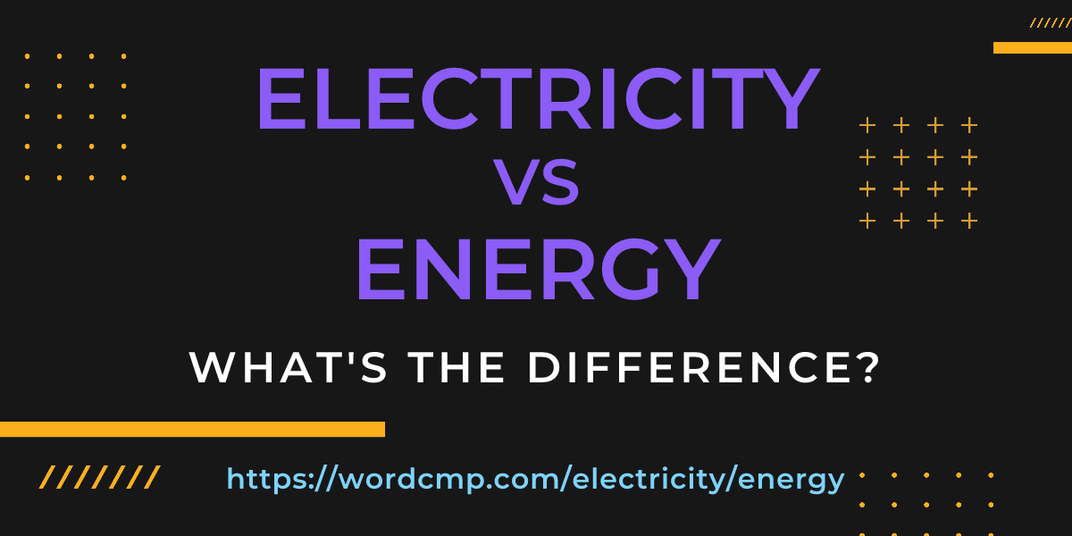Difference between electricity and energy