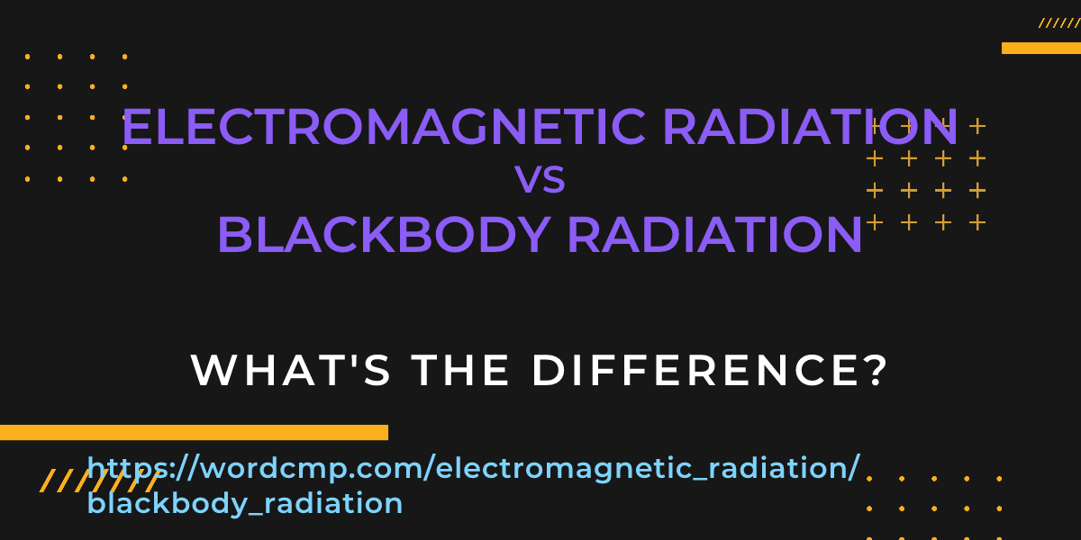 Difference between electromagnetic radiation and blackbody radiation