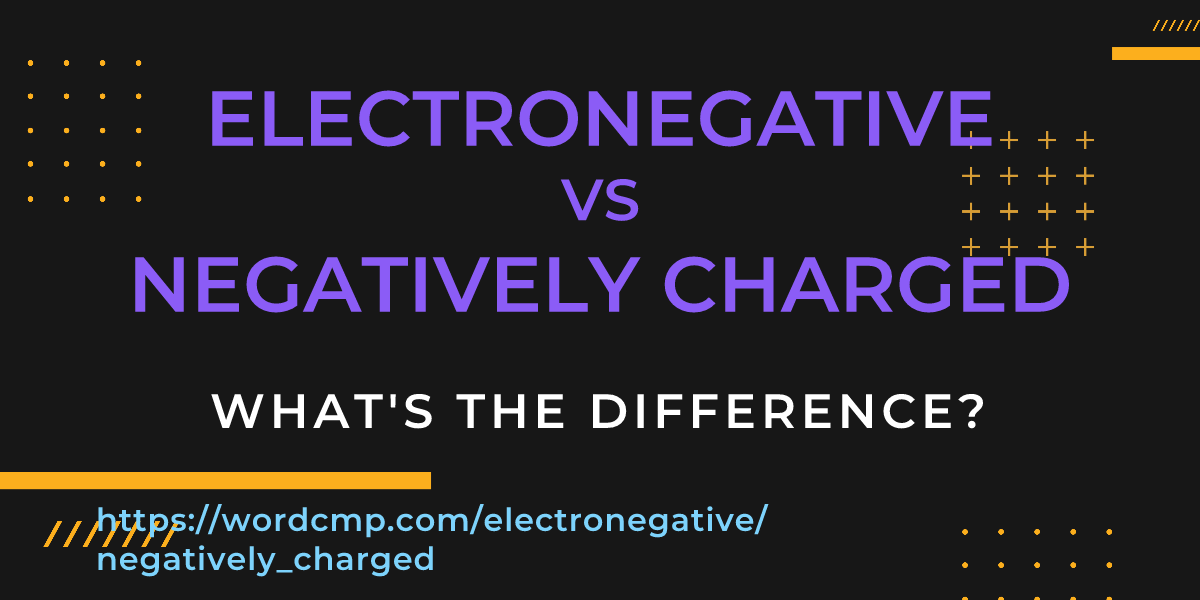 Difference between electronegative and negatively charged
