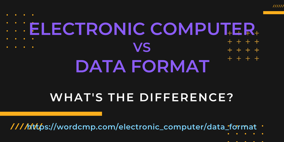 Difference between electronic computer and data format