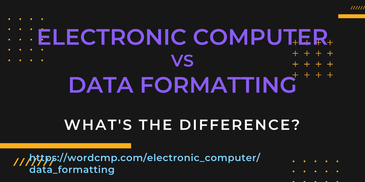 Difference between electronic computer and data formatting
