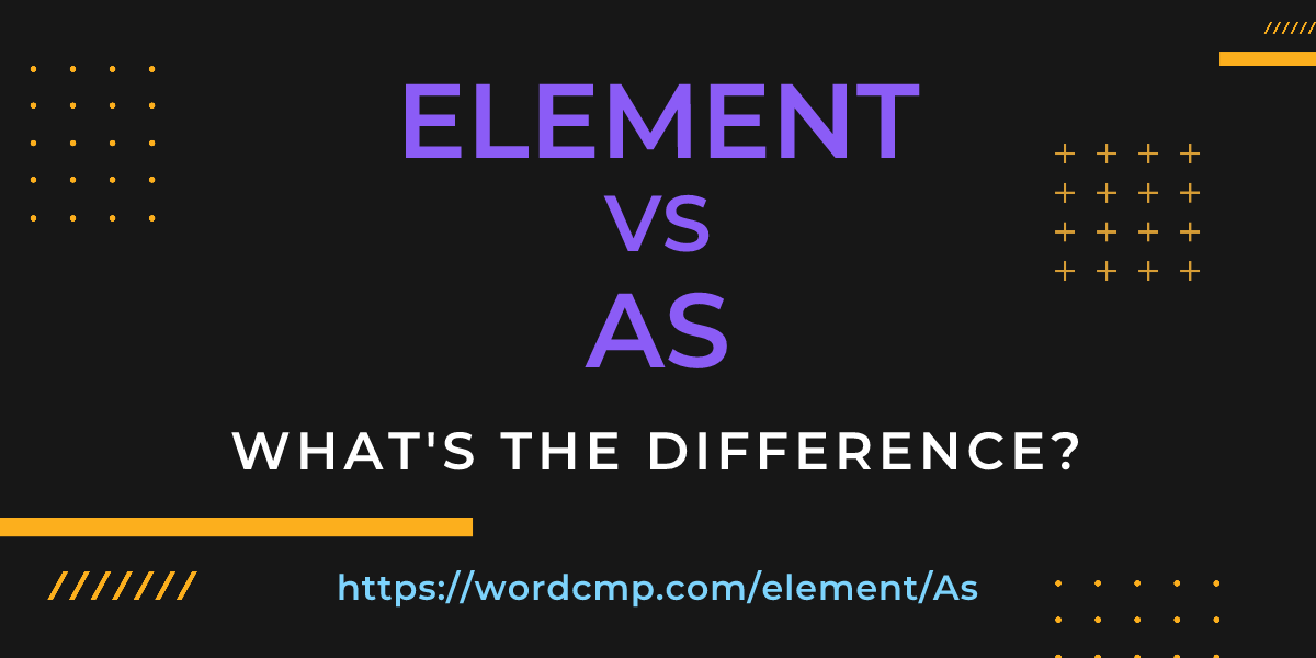 Difference between element and As