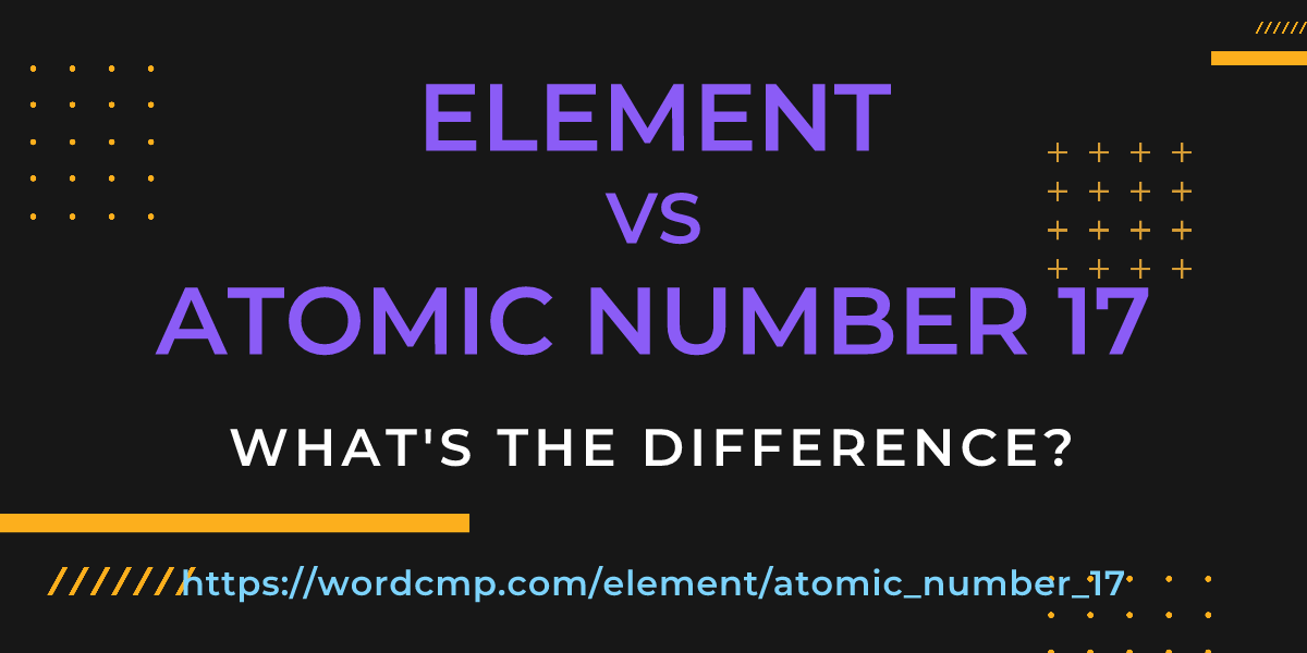 Difference between element and atomic number 17