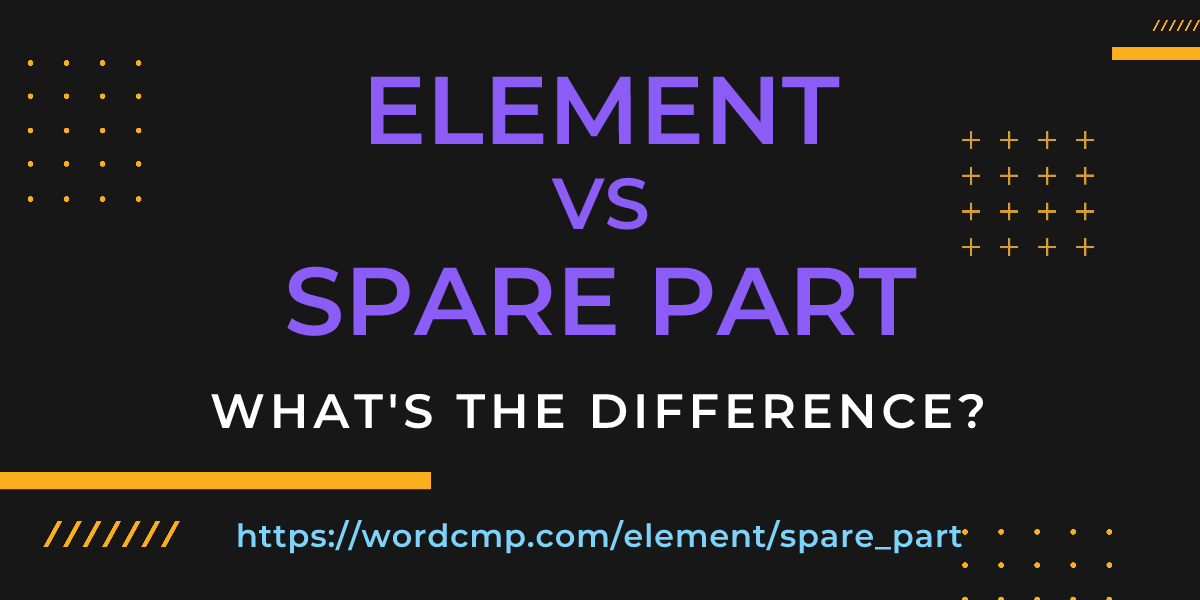 Difference between element and spare part