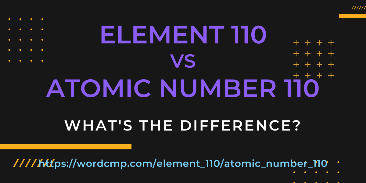 Difference between element 110 and atomic number 110