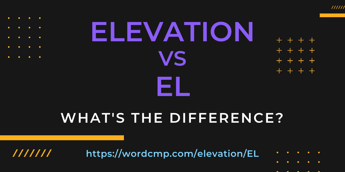 Difference between elevation and EL