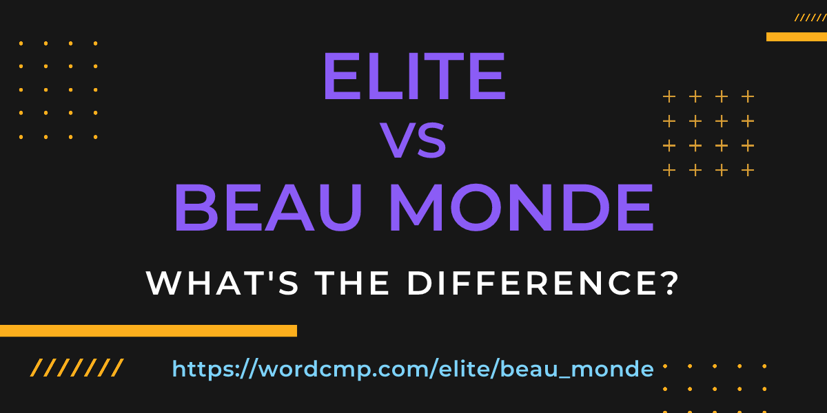 Difference between elite and beau monde