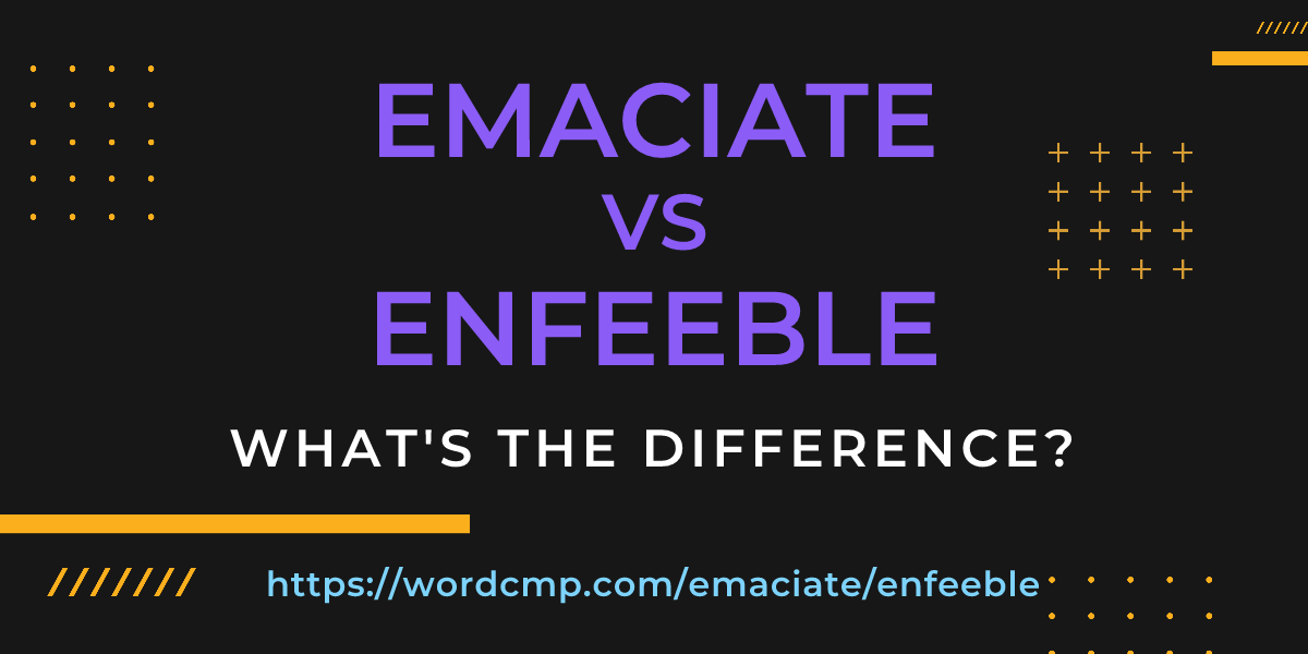 Difference between emaciate and enfeeble