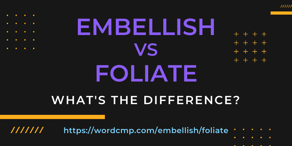 Difference between embellish and foliate