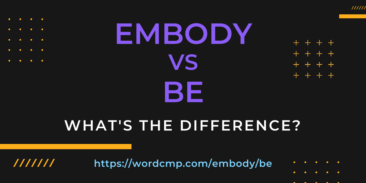 Difference between embody and be