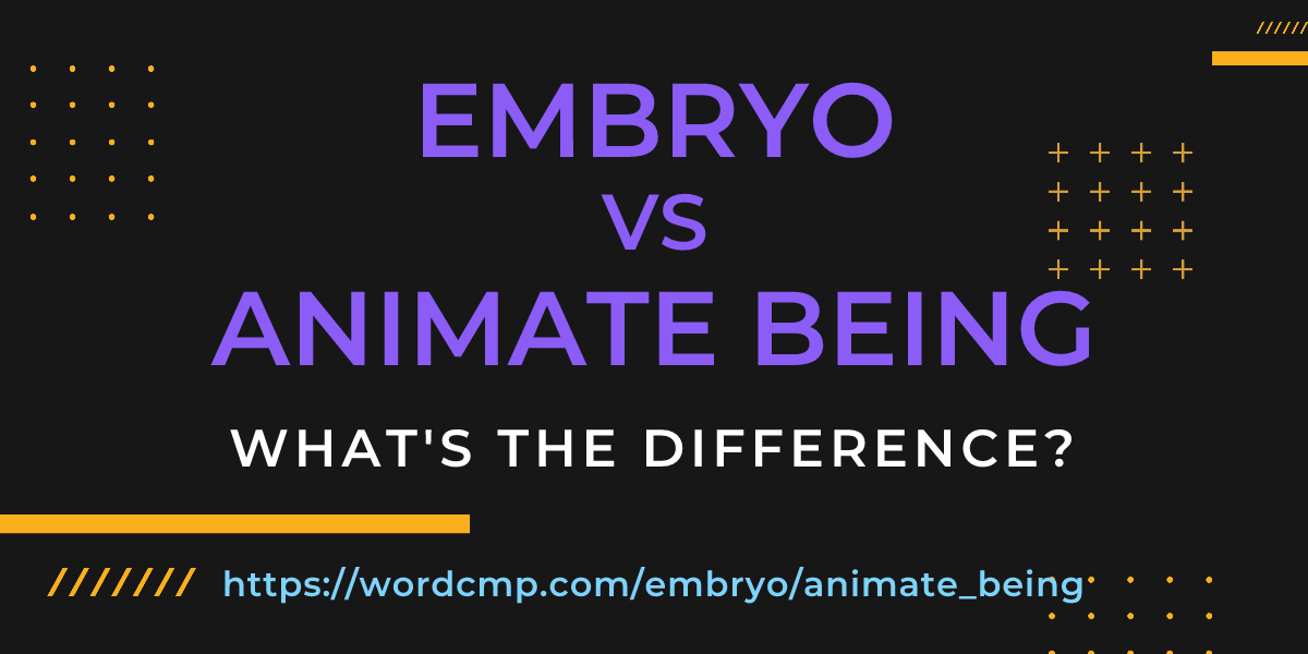Difference between embryo and animate being