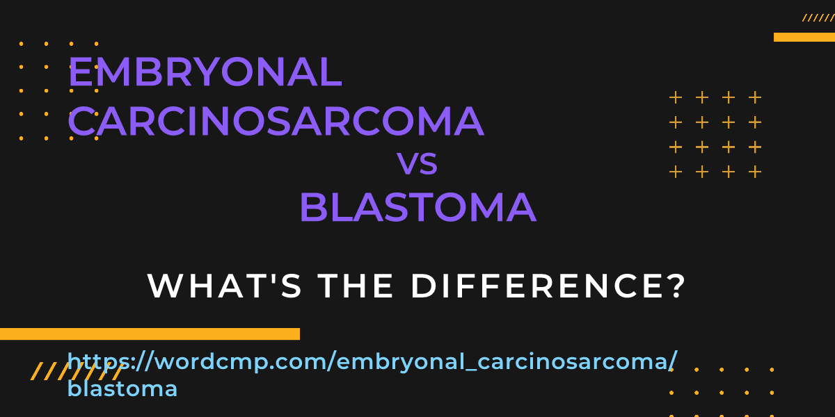Difference between embryonal carcinosarcoma and blastoma