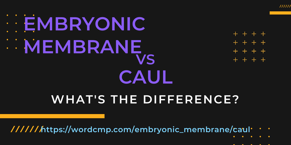 Difference between embryonic membrane and caul
