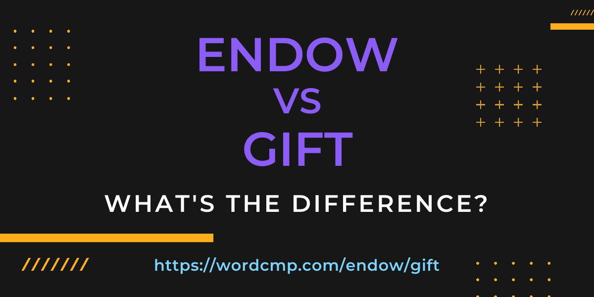 Difference between endow and gift