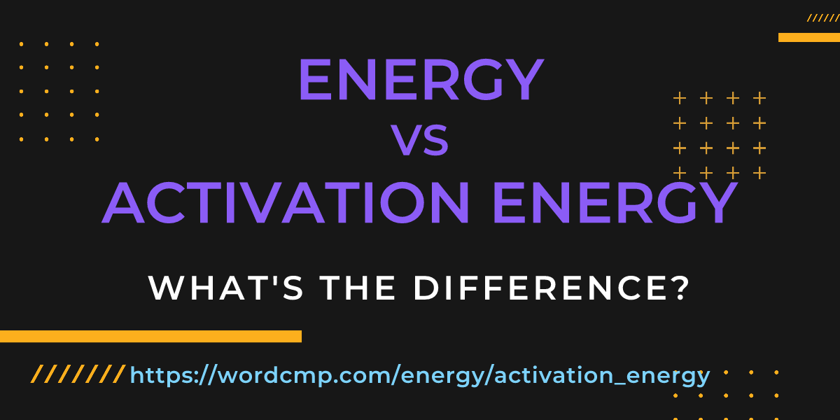 Difference between energy and activation energy