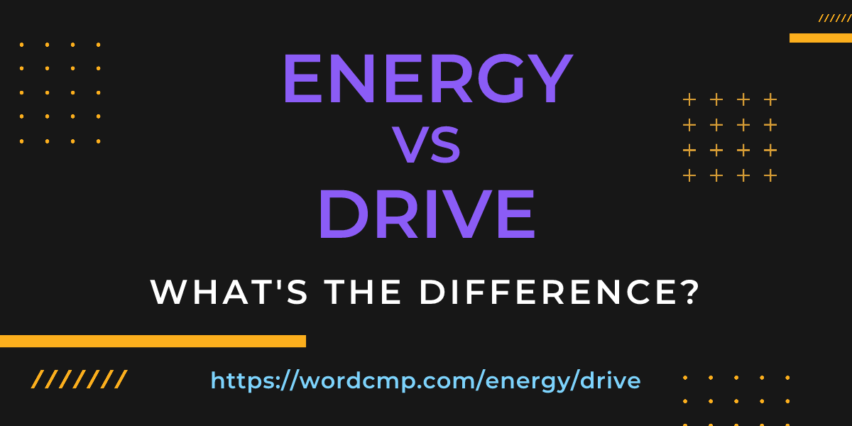 Difference between energy and drive