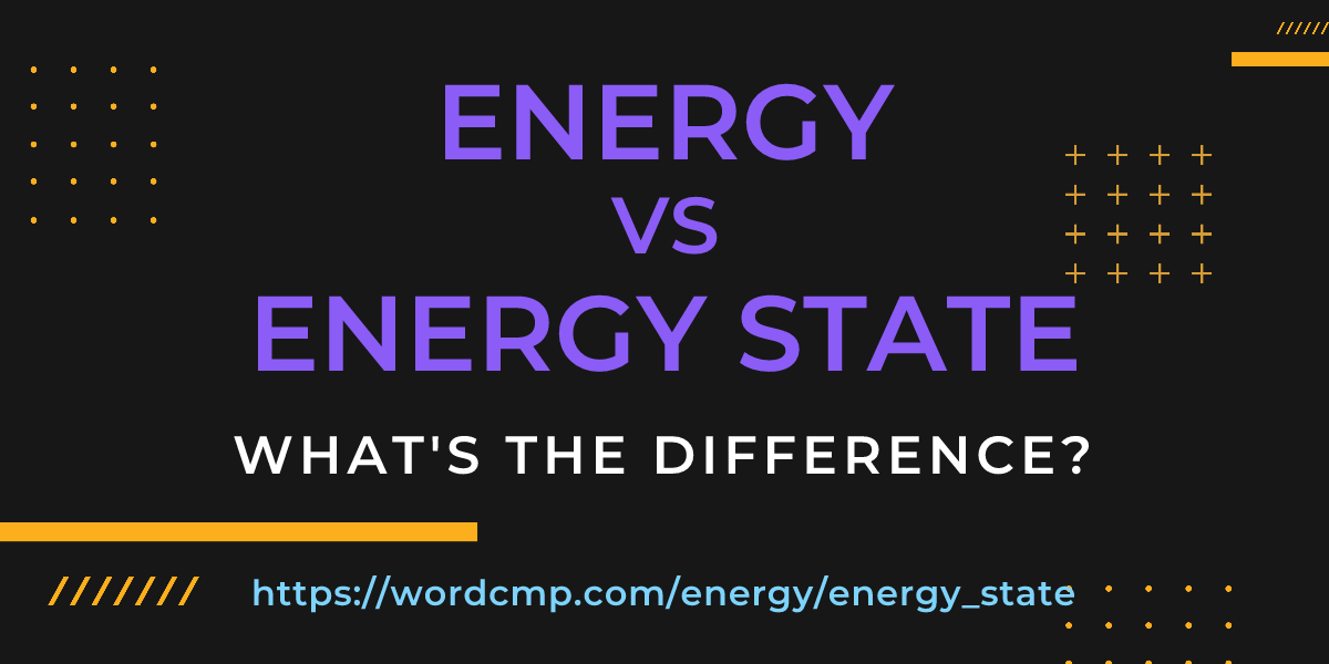 Difference between energy and energy state