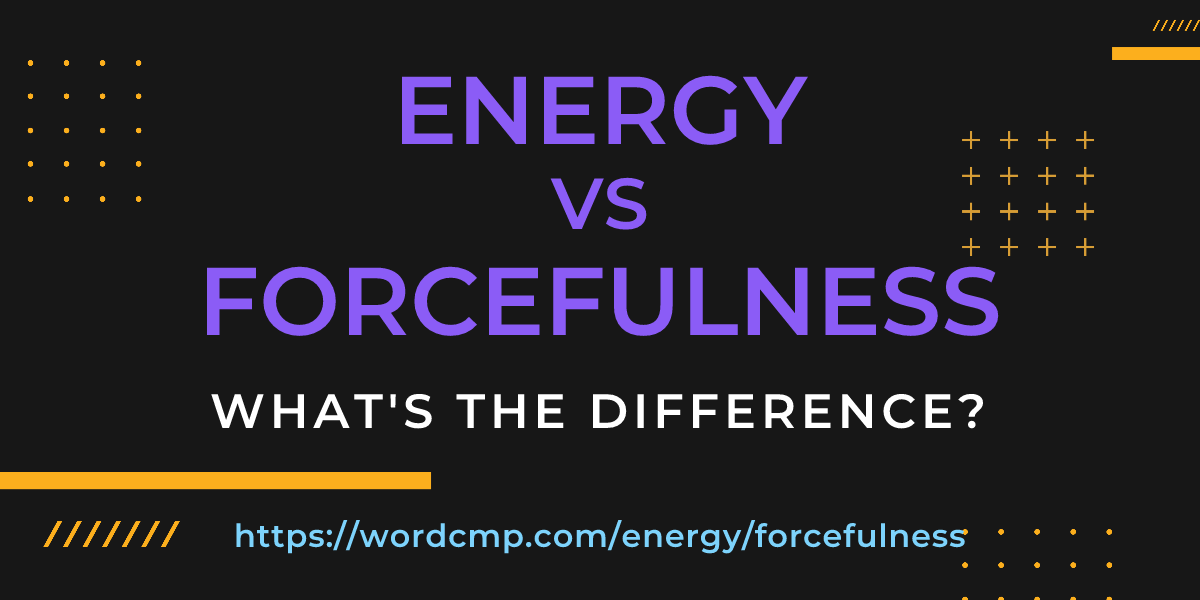 Difference between energy and forcefulness