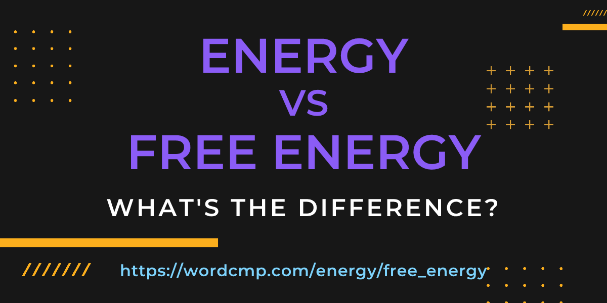Difference between energy and free energy