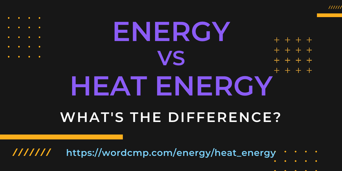 Difference between energy and heat energy