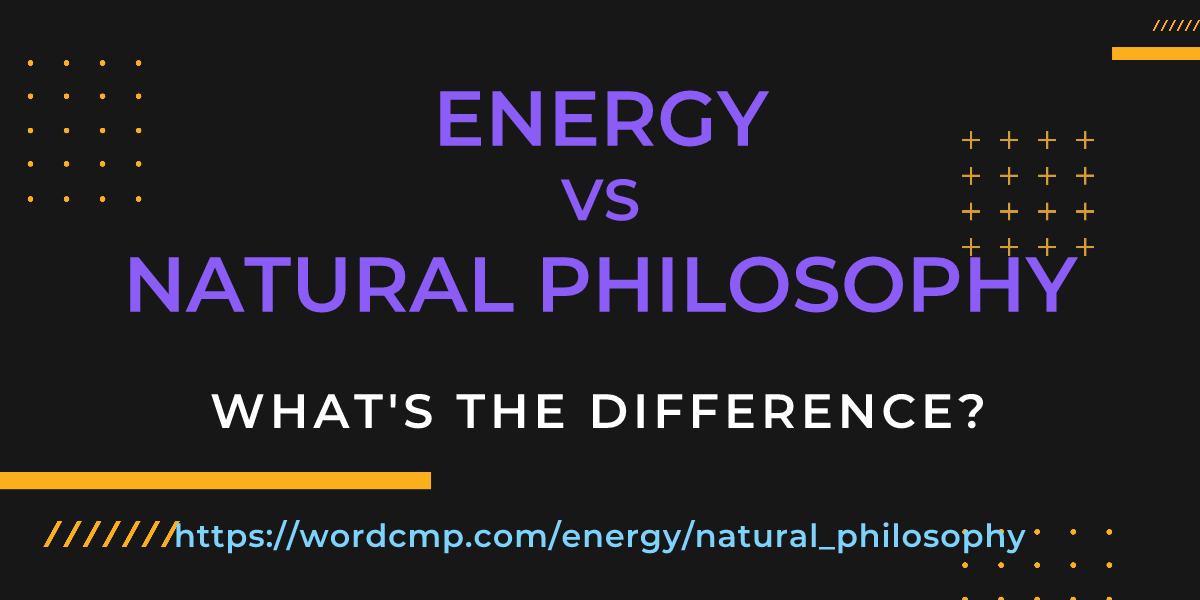 Difference between energy and natural philosophy