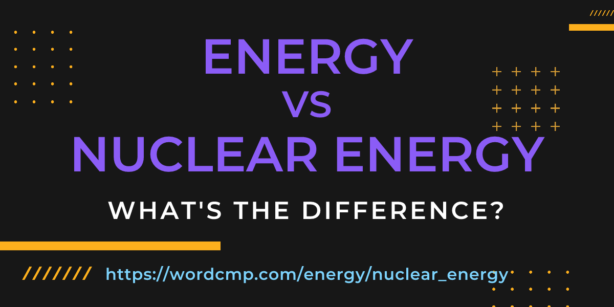 Difference between energy and nuclear energy