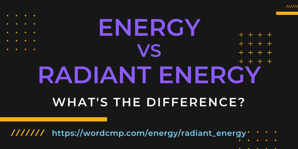 Difference between energy and radiant energy