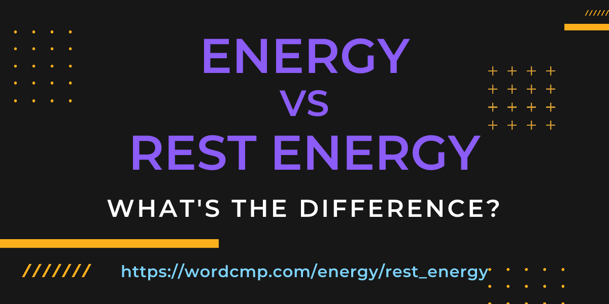 Difference between energy and rest energy