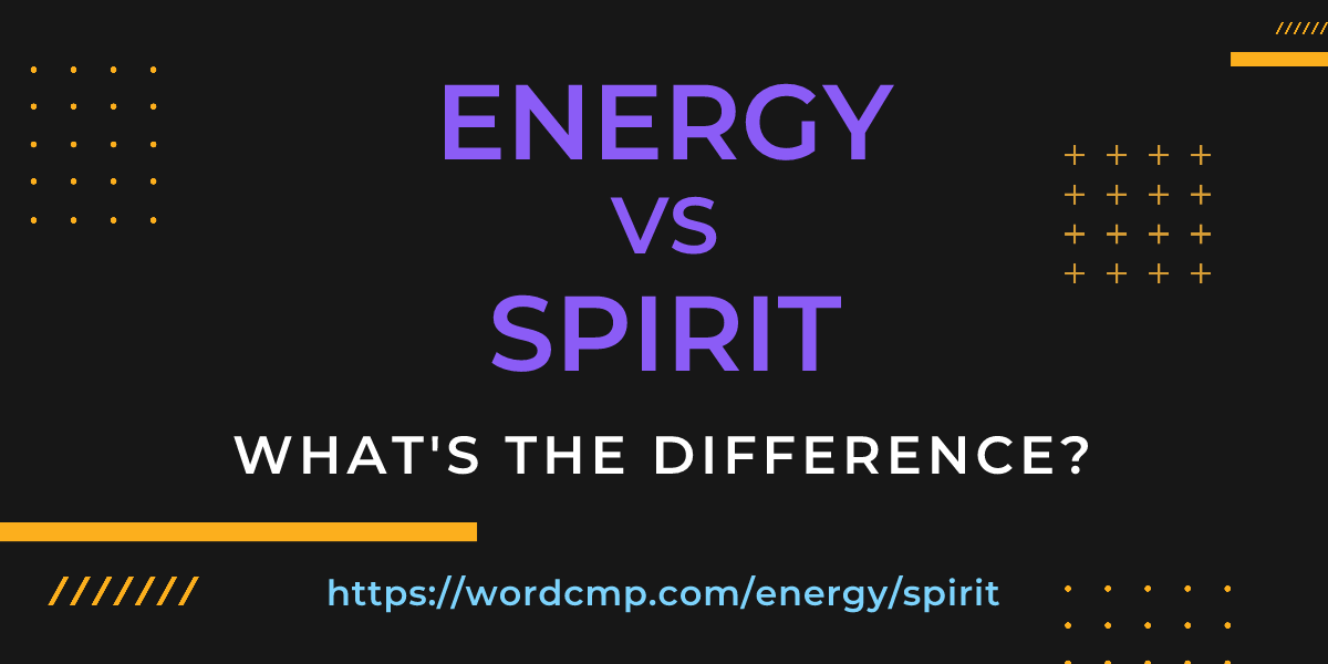 Difference between energy and spirit