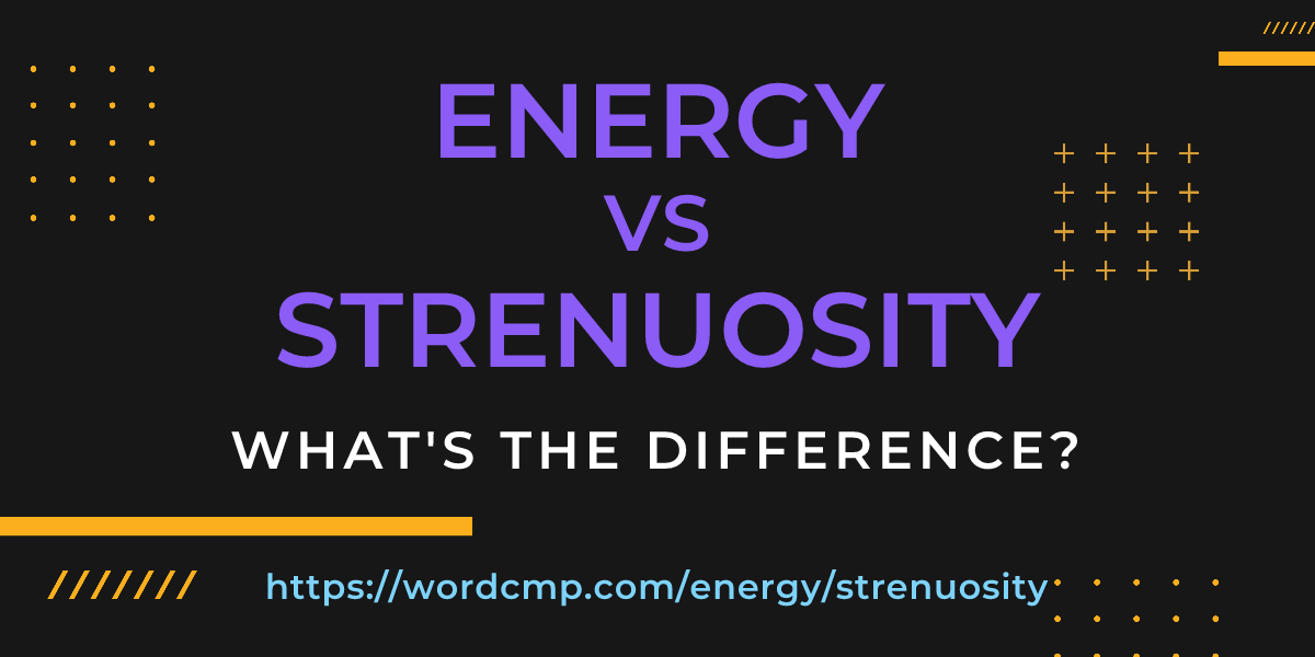 Difference between energy and strenuosity