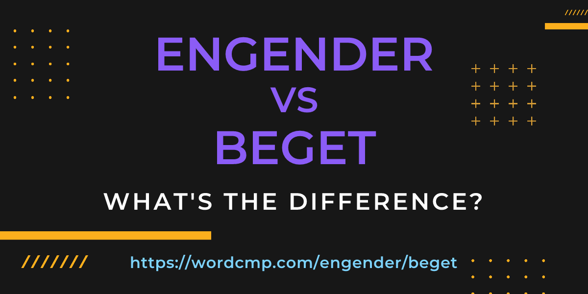 Difference between engender and beget