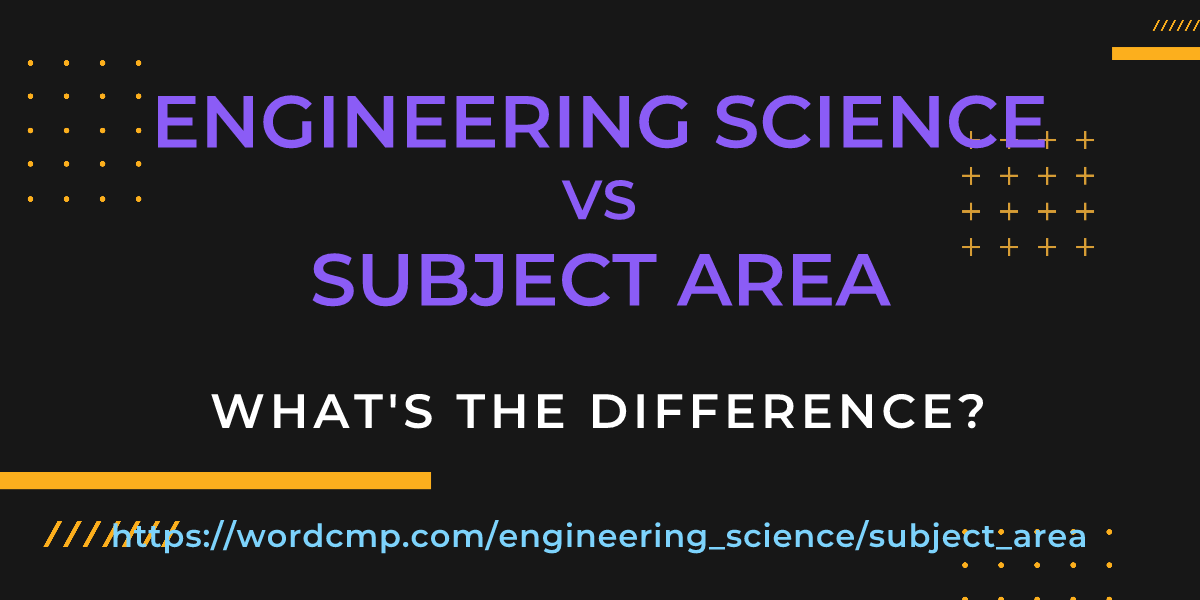 Difference between engineering science and subject area