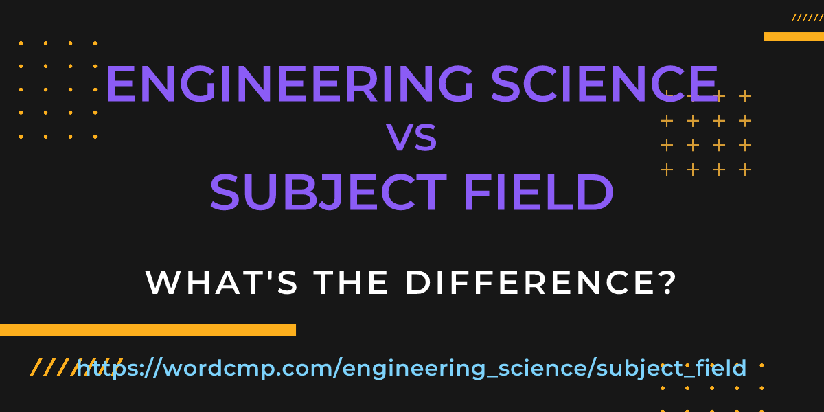 Difference between engineering science and subject field