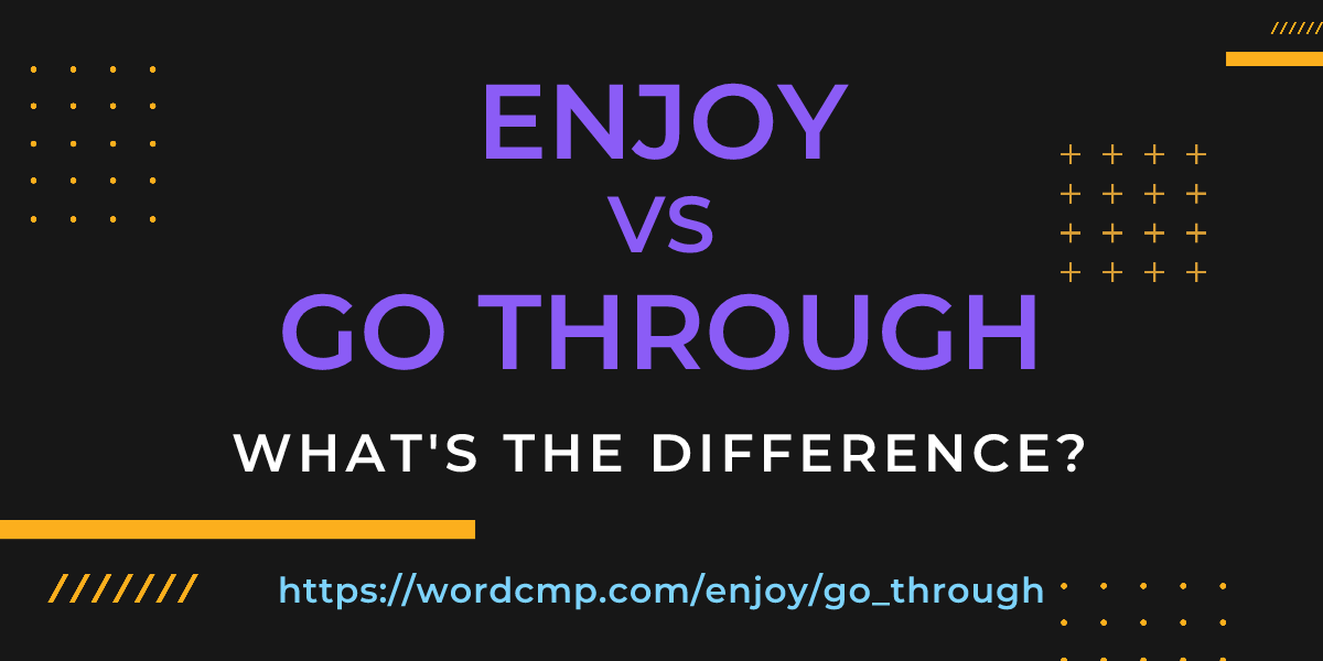 Difference between enjoy and go through