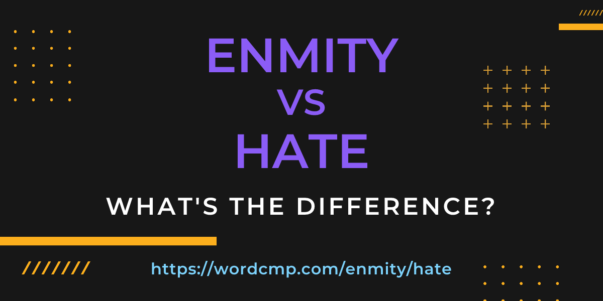 Difference between enmity and hate