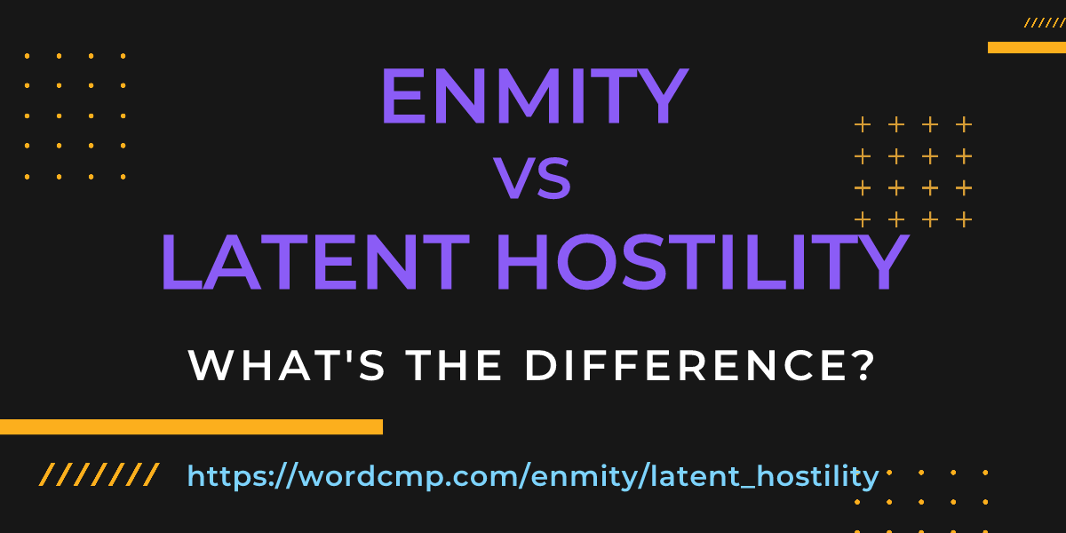 Difference between enmity and latent hostility