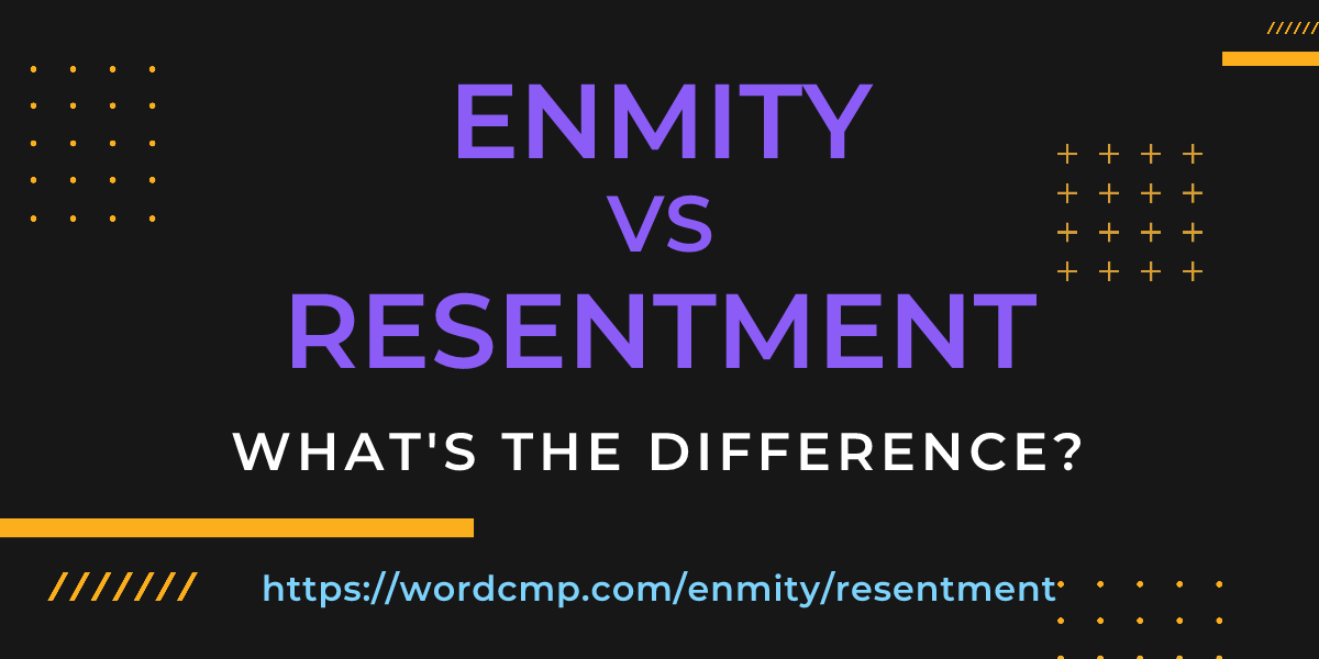 Difference between enmity and resentment