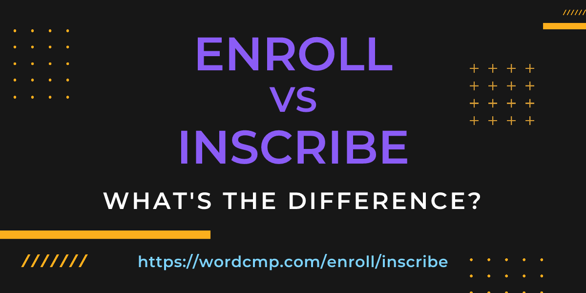 Difference between enroll and inscribe