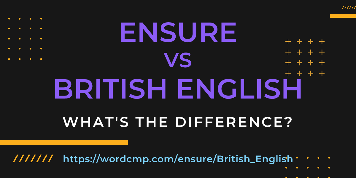 Difference between ensure and British English