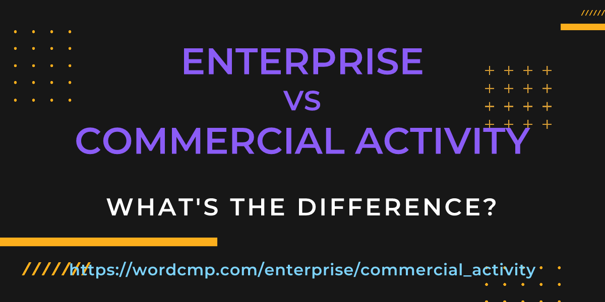 Difference between enterprise and commercial activity