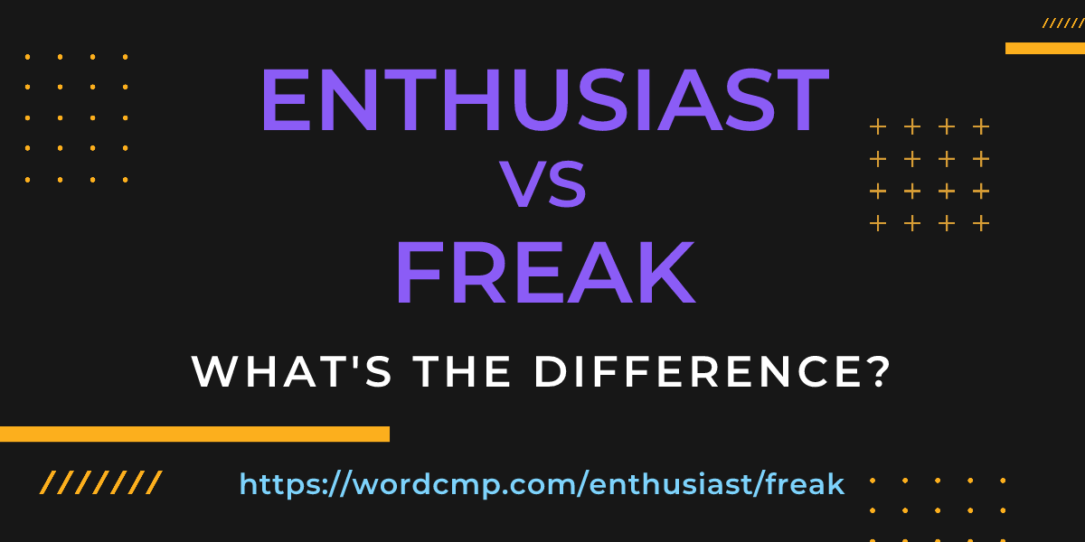 Difference between enthusiast and freak