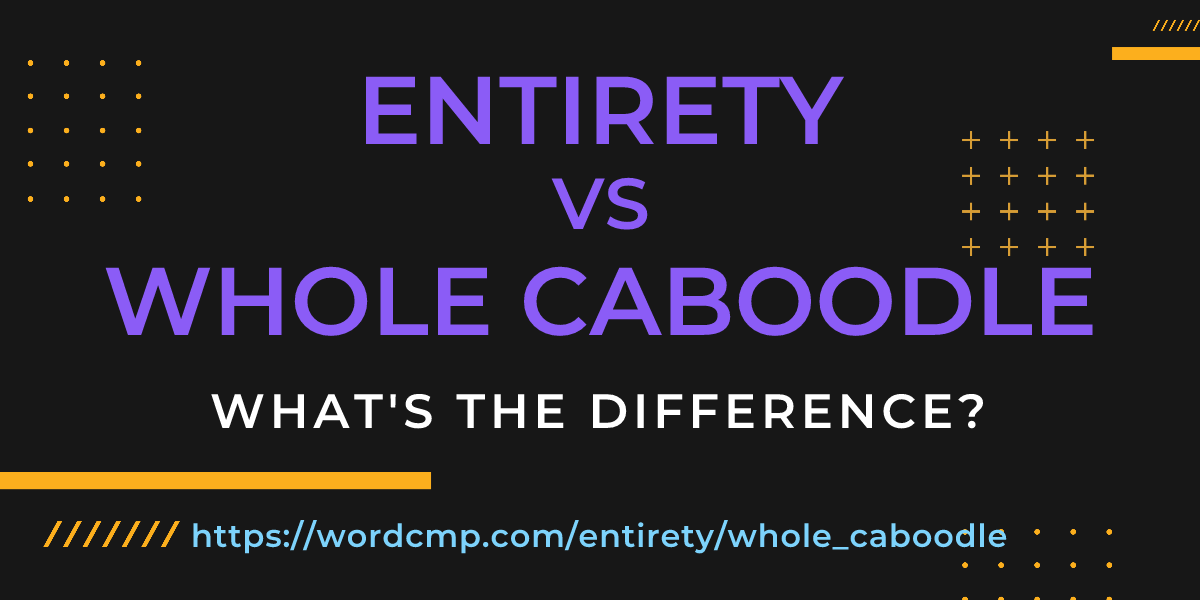 Difference between entirety and whole caboodle