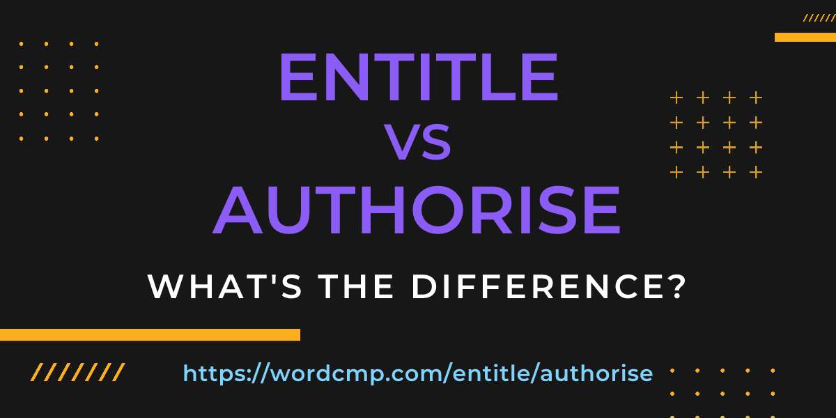 Difference between entitle and authorise