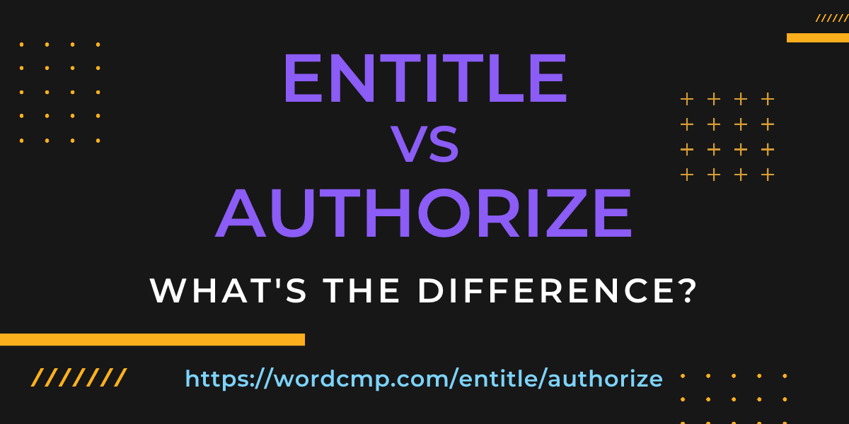 Difference between entitle and authorize