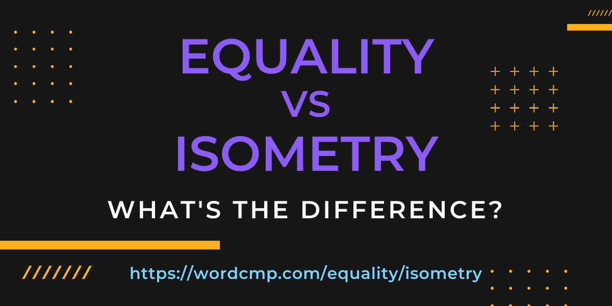 Difference between equality and isometry