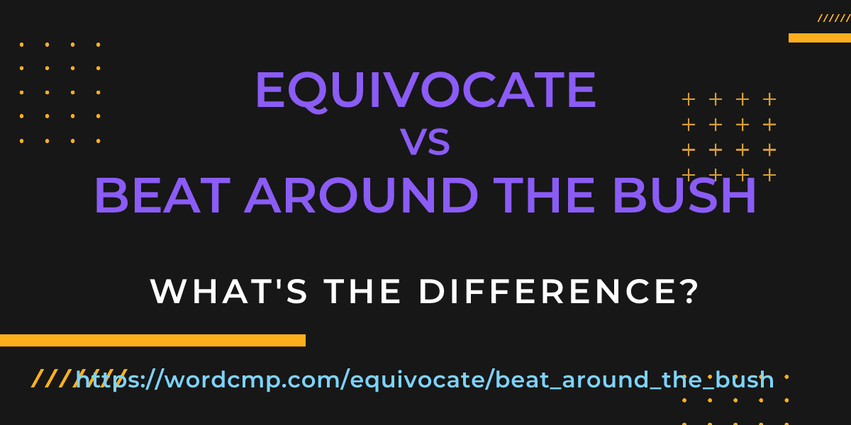 Difference between equivocate and beat around the bush