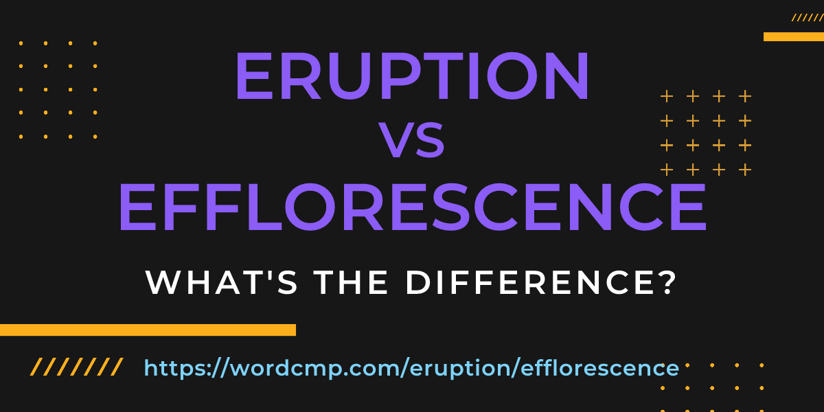 Difference between eruption and efflorescence