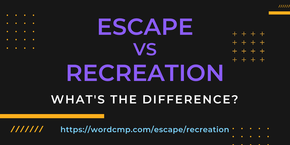 Difference between escape and recreation