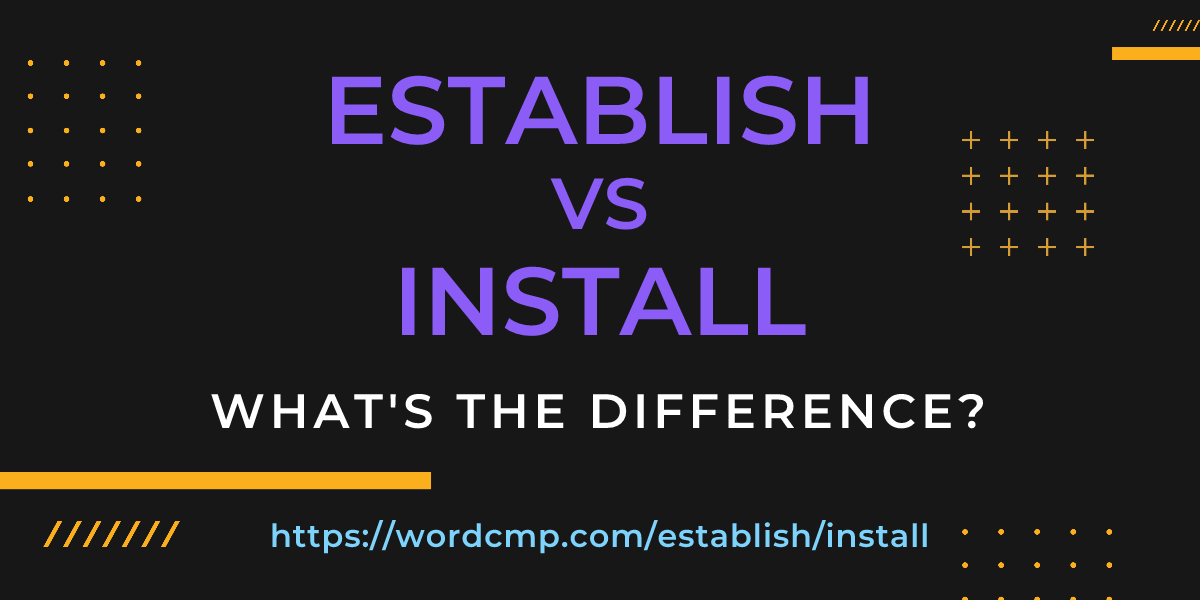 Difference between establish and install