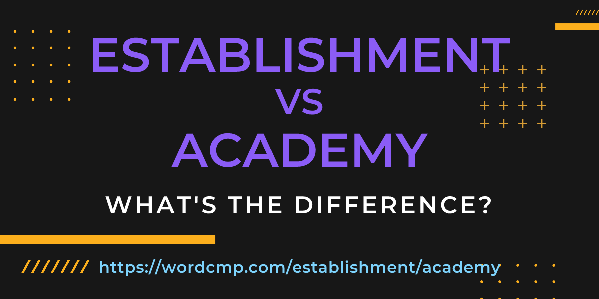 Difference between establishment and academy